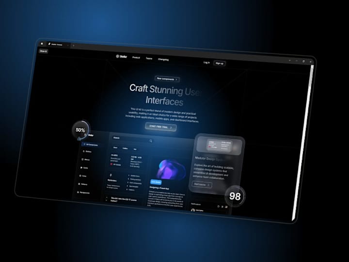 Cover image for Advanced UI/UX Landing Page with 3D & Motion Effects [Stellar]