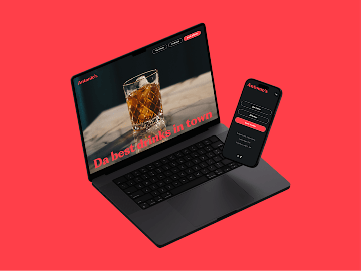 Cover image for Landing Page Made In Framer For Antonio's, A Cocktail Bar