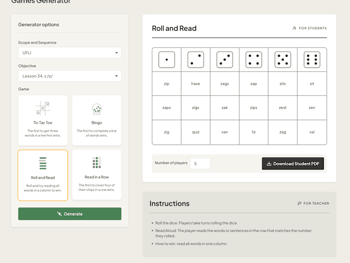 Cover image for Project Read // Decodable Game Generator