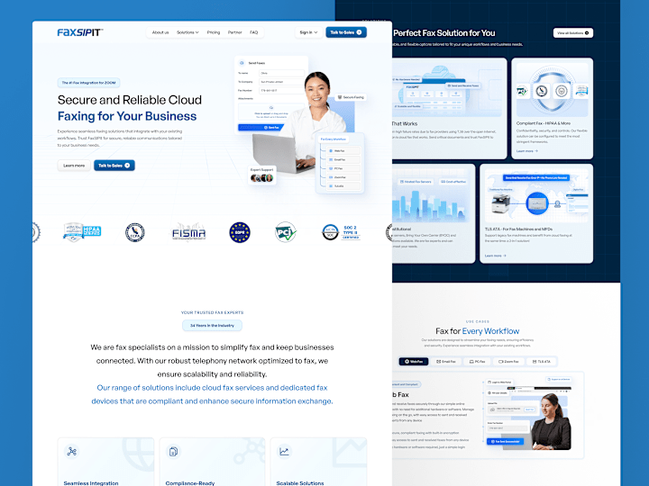 Cover image for Fax Service SaaS | UI Design + Custom Illustration + Framer 