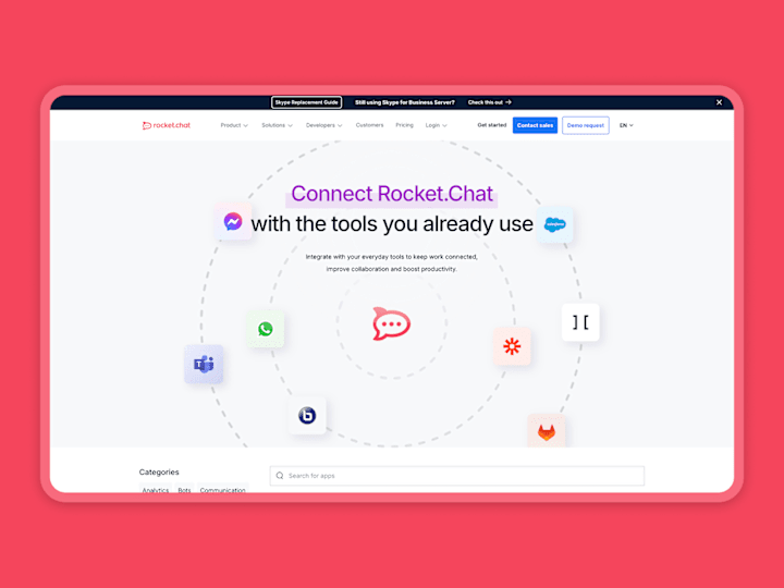 Cover image for Rocket.Chat Marketplace | Design & Webflow Development