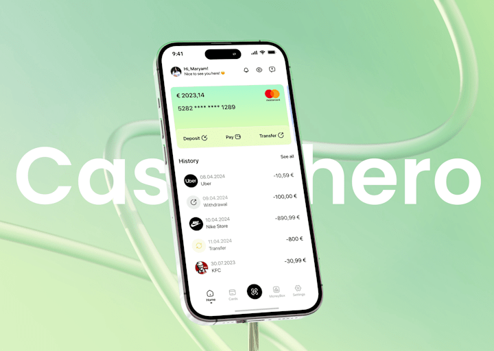 Cover image for Cashero - FinTech App Design