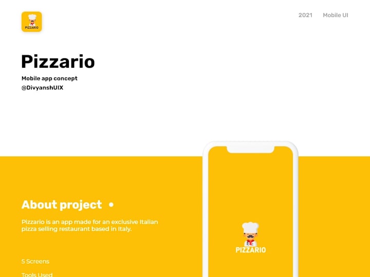 Cover image for Pizzario (Pizza app concept)