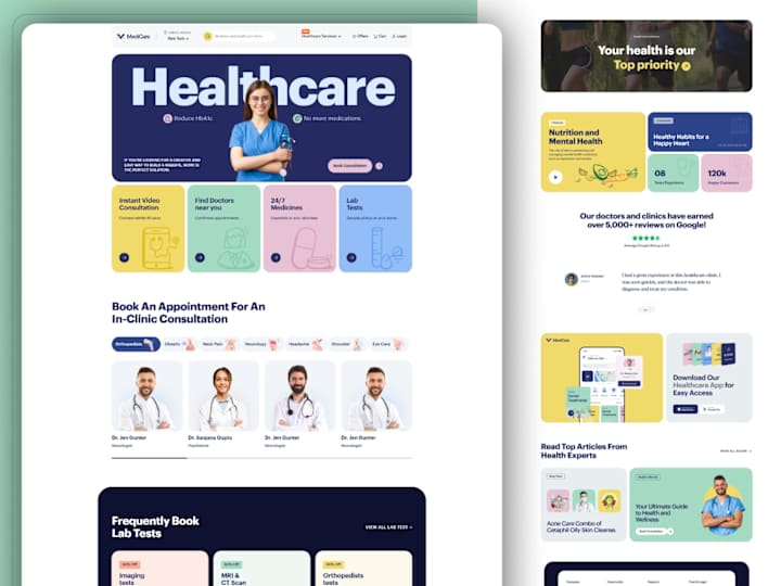 Cover image for Modern Healthcare Landing Page – Designed in Webflow