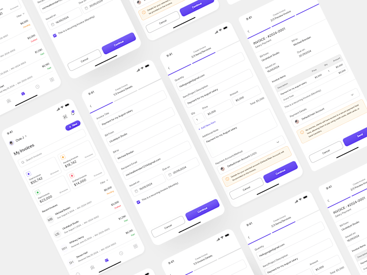 Cover image for Invoice Maker App (UI Concept)