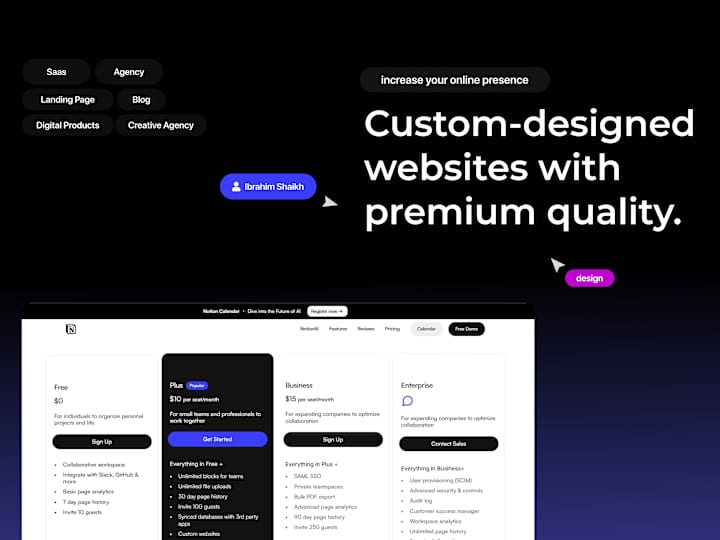 Cover image for Custom websites with Framer, built for trust and results.