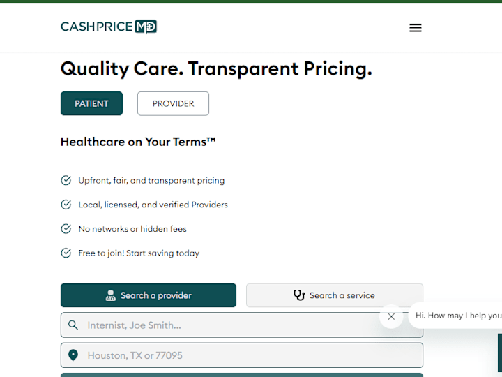 Cover image for CashPriceMD | Healthcare Services on Your Terms™