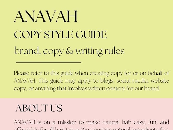 Cover image for Copy Style Guide Overview | Anavah