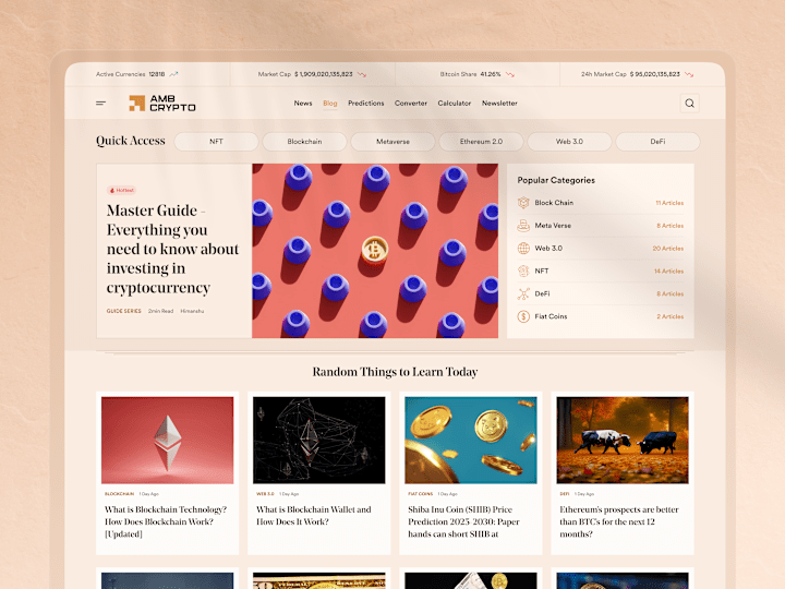 Cover image for Crypto Blog, UI/UX Design Case Study