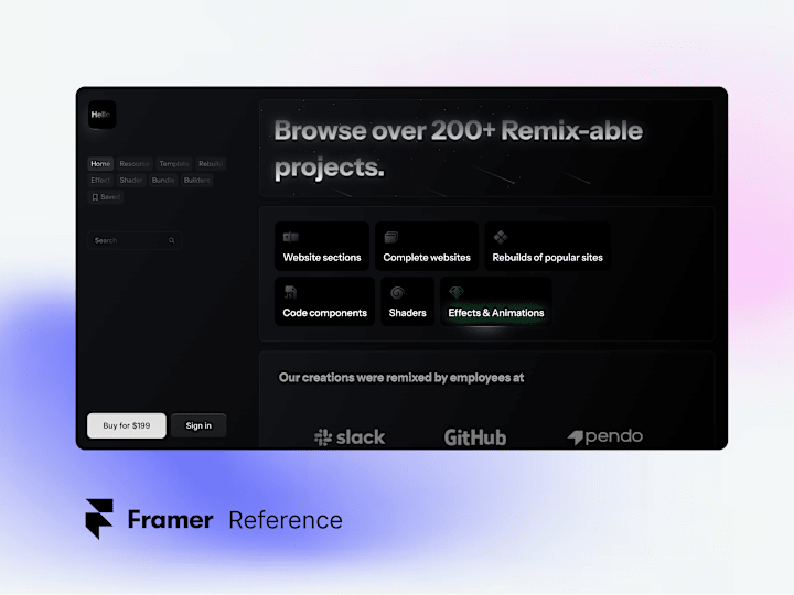 Cover image for Hello Remix (Design & Framer development)