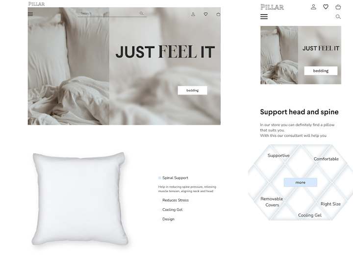 Cover image for Web site for pillow shop :: Behance