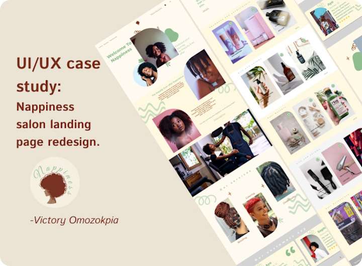 Cover image for A case study on a salon landing page redesign on Behance