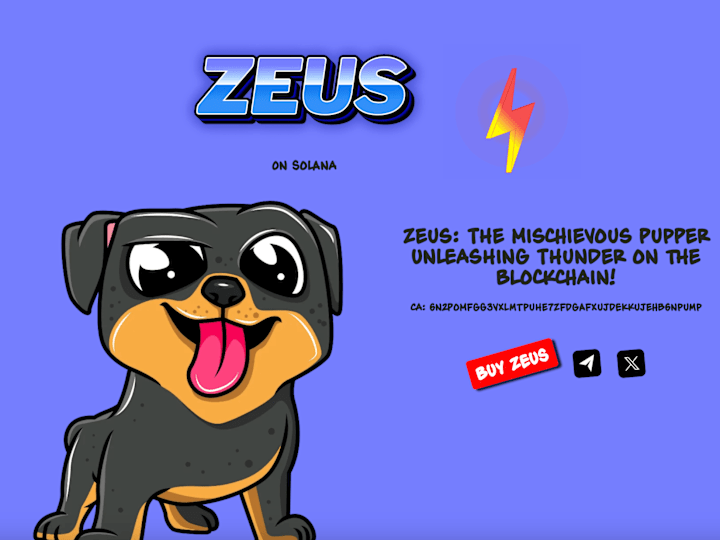 Cover image for Zeus On Sol Memecoin Website