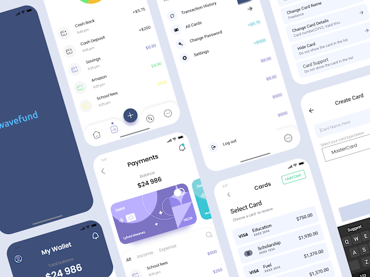 Cover image for Wavefund | Brand Identity and App UI Design