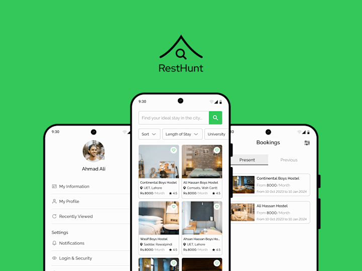 Cover image for Resthunt (Mobile + Web App Design)