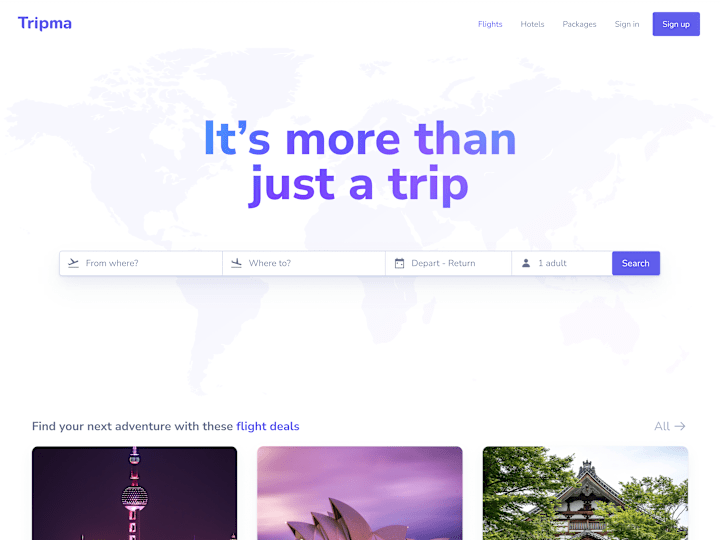 Cover image for Tripma, Flight Booking Website