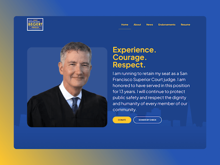 Cover image for Judge Michael Begert 2024 - Webflow Design and Development