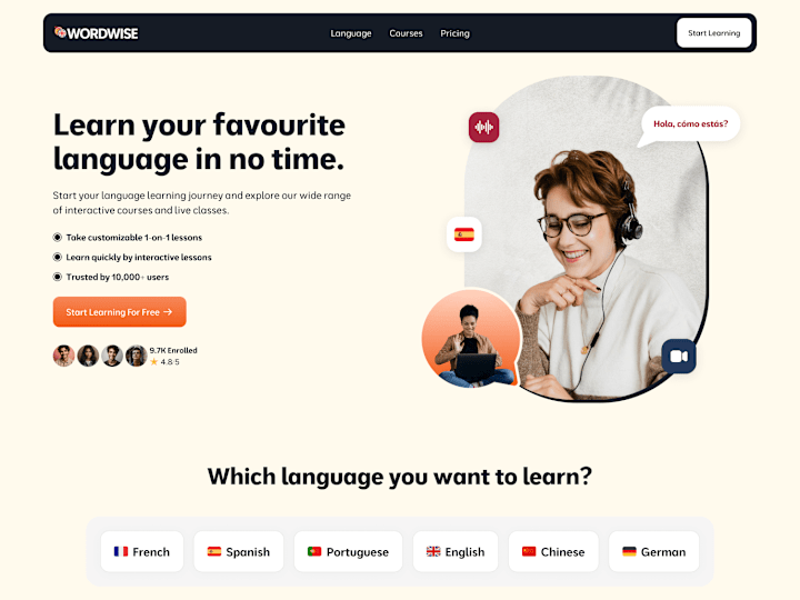 Cover image for WordWise - FRAMER LANDING PAGE