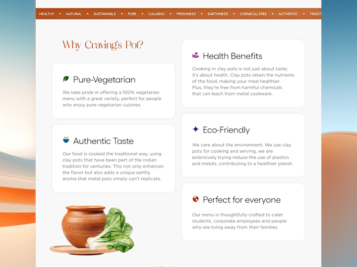 Cover image for Cravings Pot | Landing Page | Website Design | Cloud Kitchen