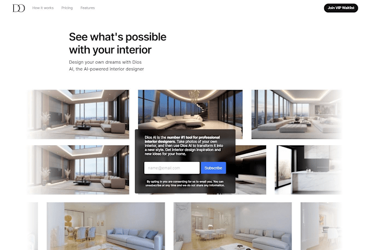 Cover image for Dios AI | Framer Landing Page for Interior Design SaaS