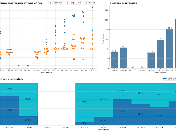 Cover image for How 100 days of running look in data.