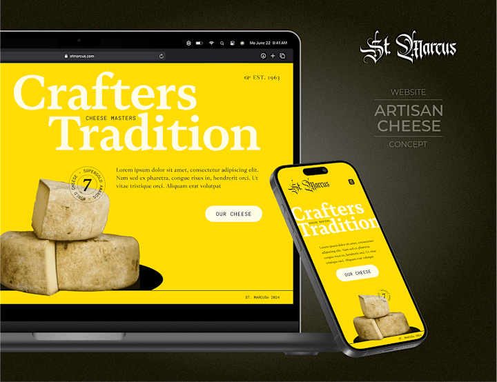 Cover image for St. Marcus - Artisan Cheese website concept +mobile :: Behance