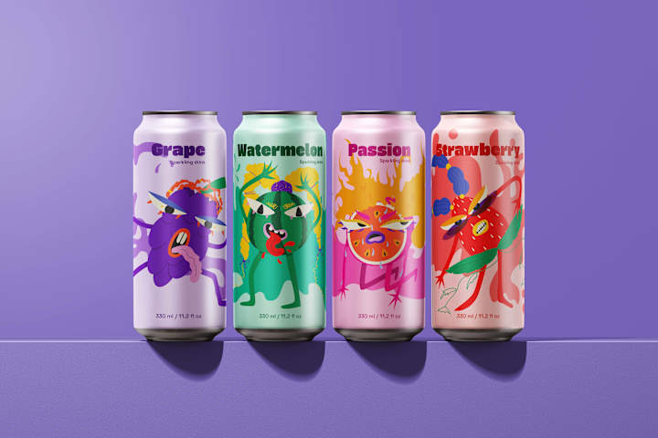Cover image for Character-driven packaging for summer drinks