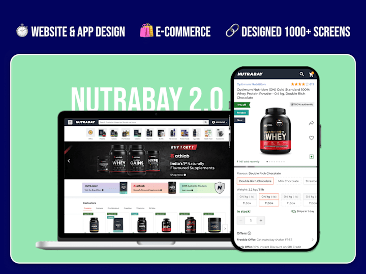 Cover image for Nutrabay Website and App Redesign