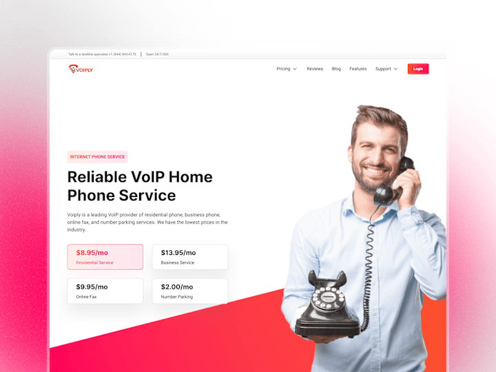 Cover image for Webflow Design & Development - VoIP Home Phone Service Company