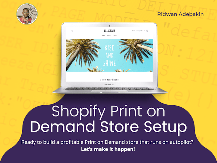 Cover image for Custom Shopify Print on Demand Store Setup for Scalable Profits