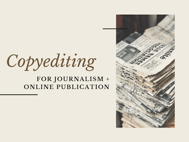 Cover image for No. 1: Copyediting for Journalism