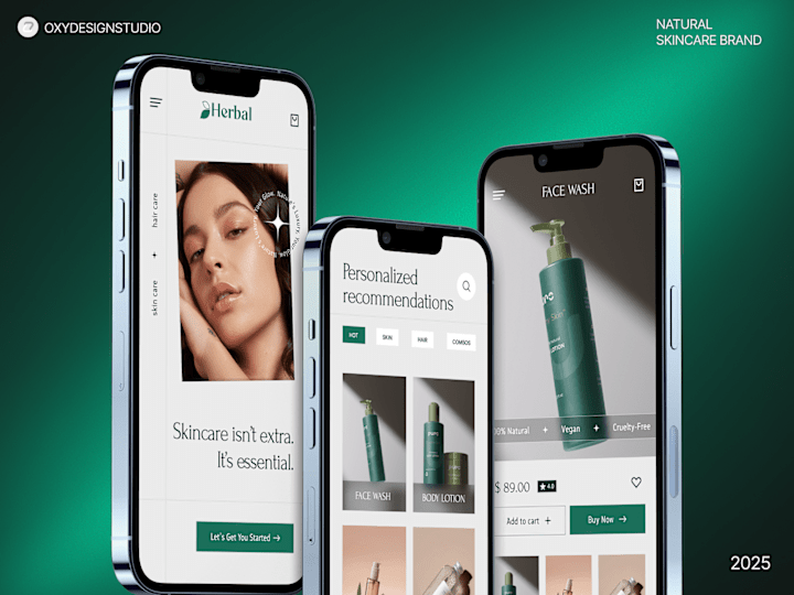 Cover image for Herbal | Skincare App UI 