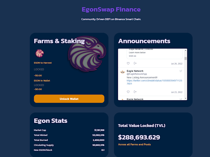 Cover image for EgonSwap Finance - A next evolution DeFi exchange on Binance …