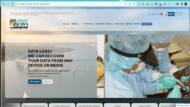 Cover image for ADS DATA RECOVERY EXPERT
Website Design in Framer 
