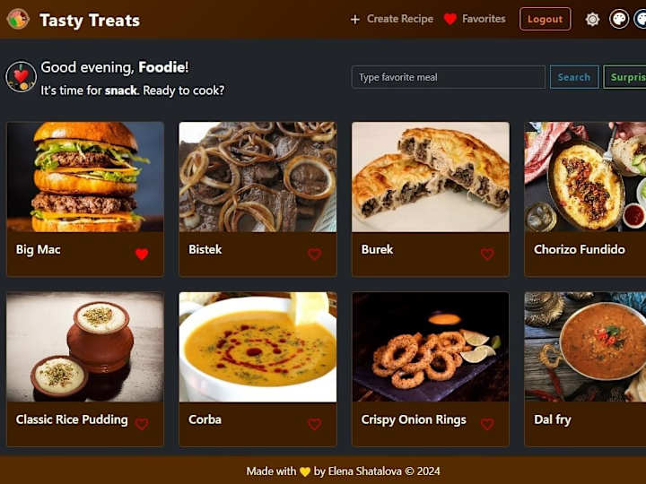 Cover image for Tasty Treats: User-Friendly Recipe App (React, Firebase)