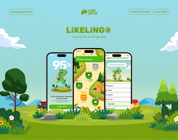 Cover image for LikeLingo Design Explorations Inspired by Duolingo