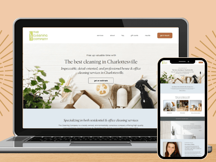 Cover image for Cleaning Website design made on Squarespace
