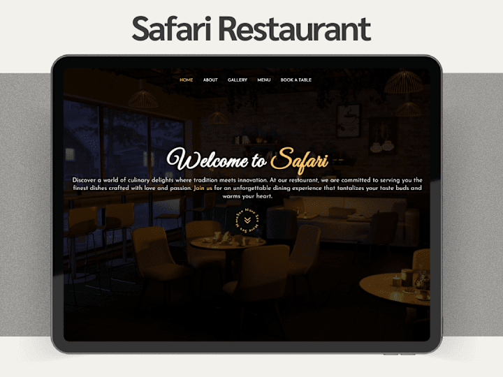 Cover image for Safari Restaurant Site  