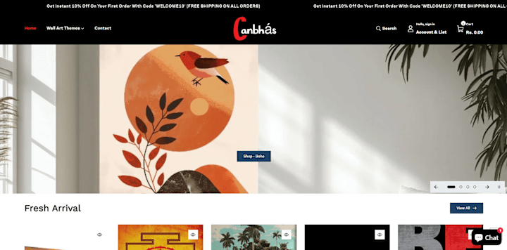 Cover image for E-commerce Growth for Artworks Brand - Canbhas