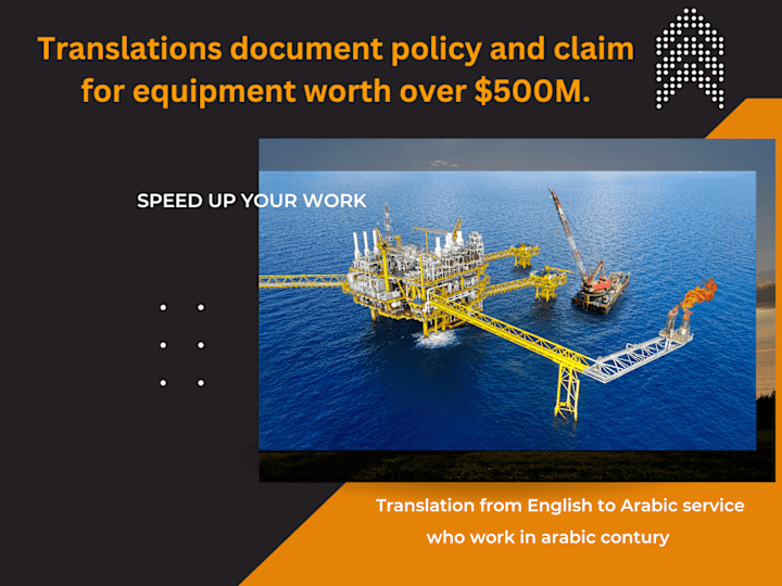 Cover image for Translation documents for equipment worth over $500M.