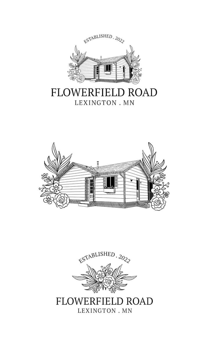 Cover image for Beautiful Hand Drawn House Combine with Flowers Logo :: Behance