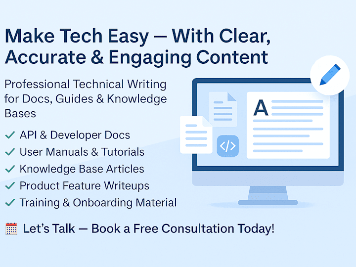 Cover image for Technical Writing for Docs, Guides & Knowledge Bases