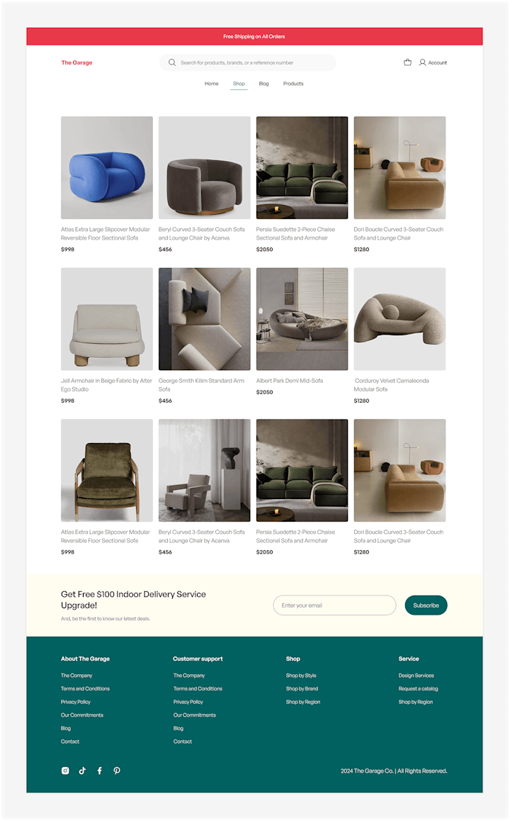 Cover image for The Garage - An Ecommerce website :: Behance