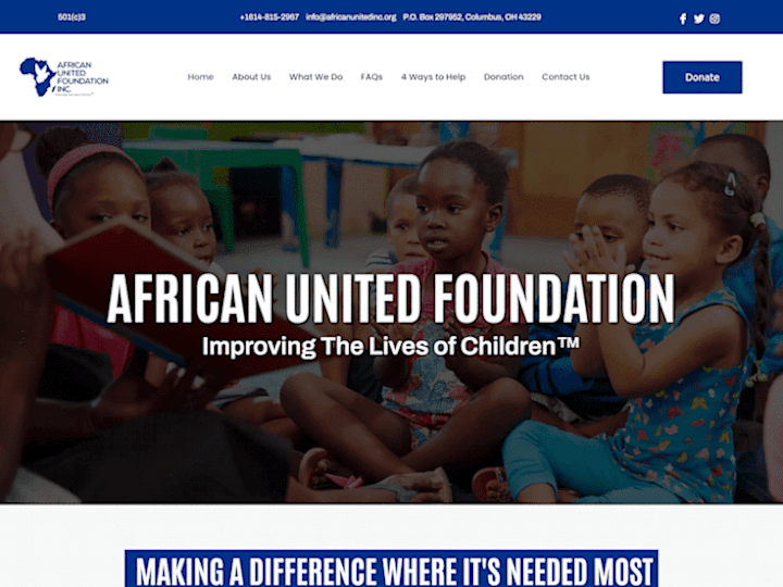 Cover image for African United Foundation Website