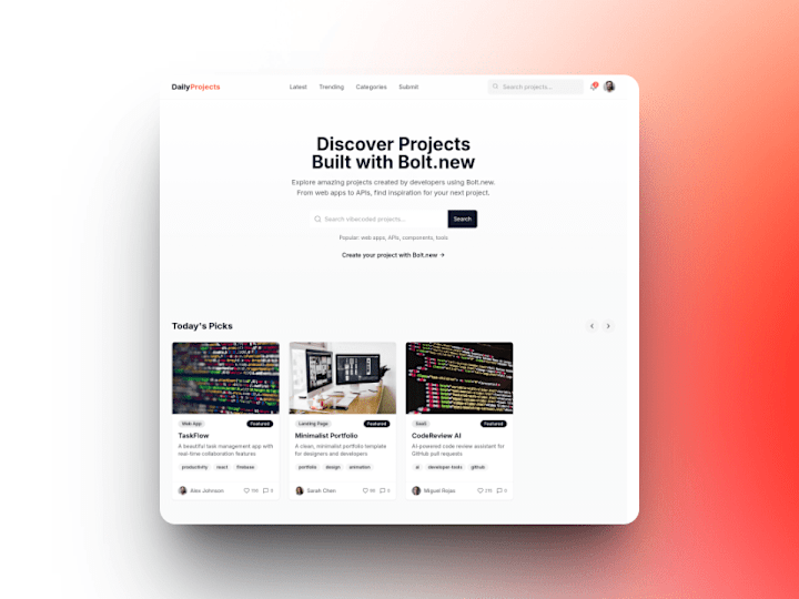 Cover image for Daily Projects for Bolt.new