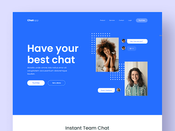 Cover image for Website UI Design for Chatapp