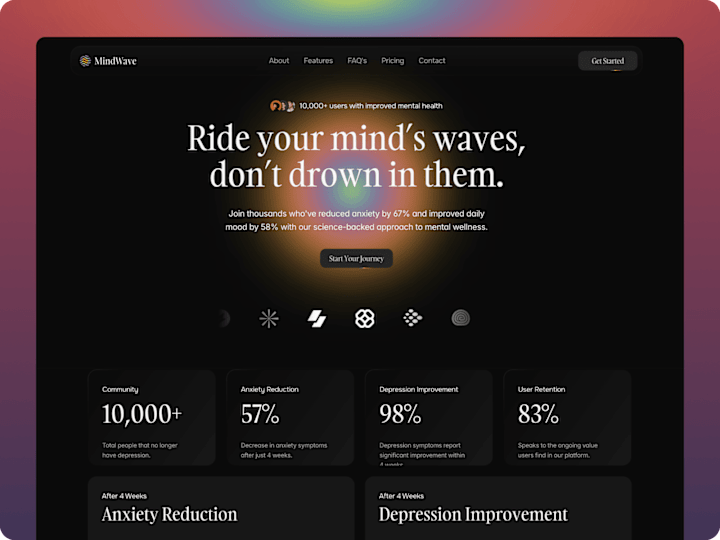 Cover image for MindWave: Therapy-Focused SaaS Website Template