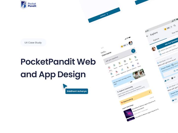 Cover image for PocketPandit Astrology Application 
UI/UX Flow