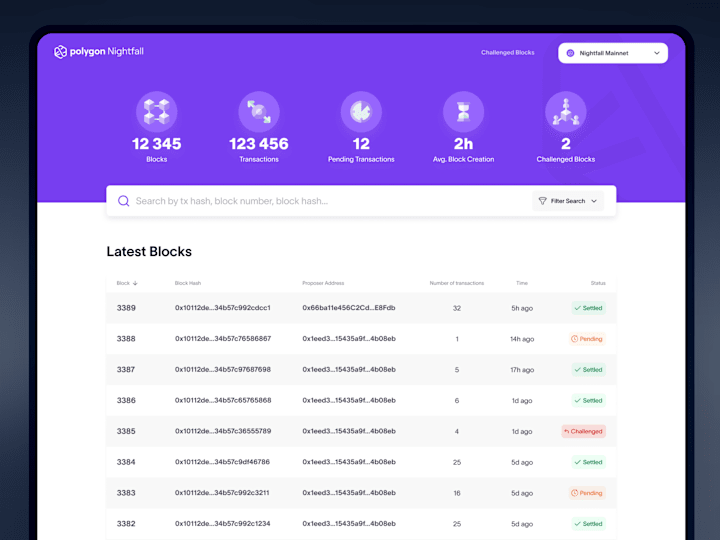 Cover image for Product Design | Polygon Nightfall Block Explorer