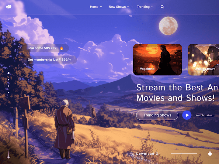 Cover image for TV Shows Streaming Service Landing Page